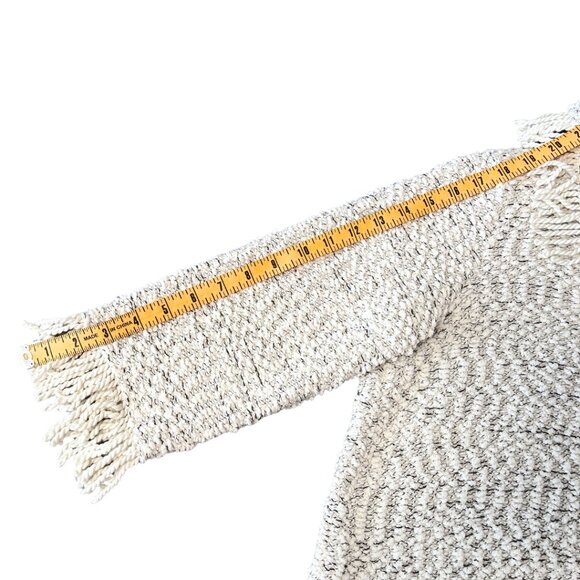 Ali Miles Cowl Neck Textured Sweater Womens PM Fringe Accents Soft Chic Modern - Picture 10 of 11